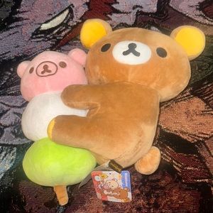 San-X Rilakkuma Bear holding a ice cream snack/stuffed animal bear new with tags